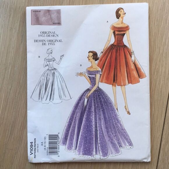 Vogue Pattern #1094 1955 Original Design - Picture 2 of 3
